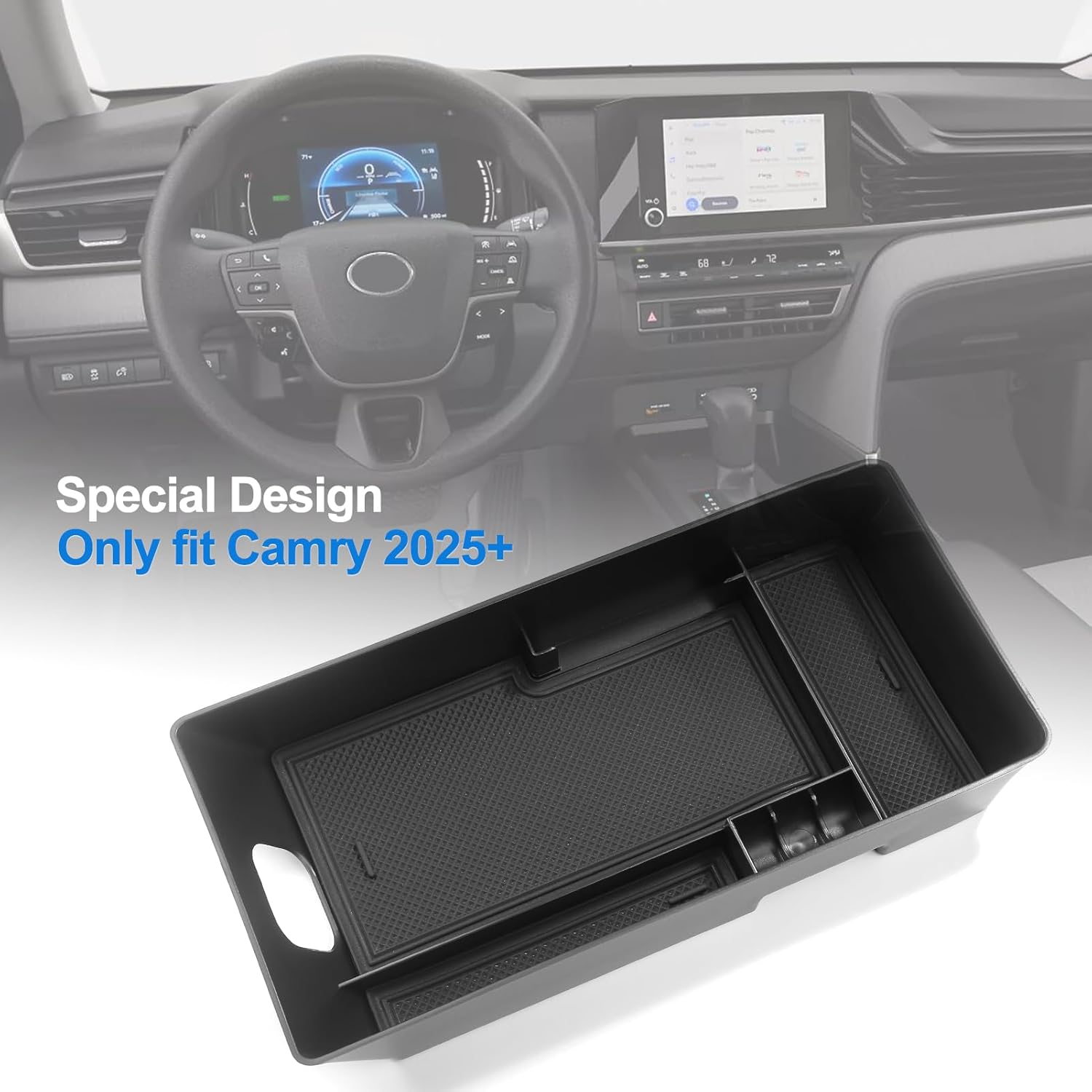 CKE for 9Th Gen Camry LE SE XLE XSE Compatible with Toyota Camry 2025 Accessories Car Center Console Organizer Armrest Box Armrest Cover Armrest Storage Box Insert Tray