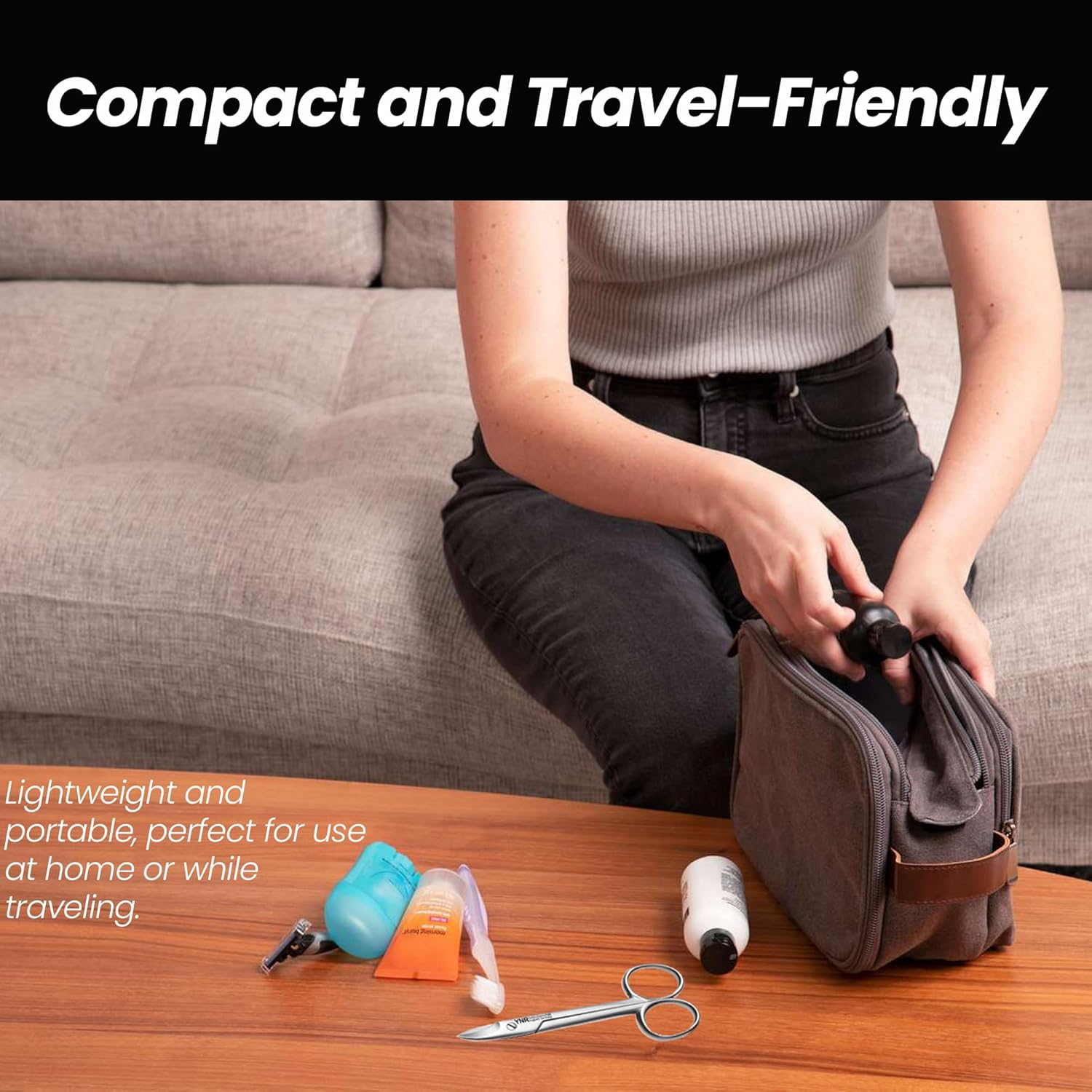 YNR German Stainless Steel Nail Scissors Cutting & Trimming Toenail Scissor Anti-Slip Serrated Blade for Men & Women Manicure & Pedicure Shares for Thick Nails & Cuticle with Pouch