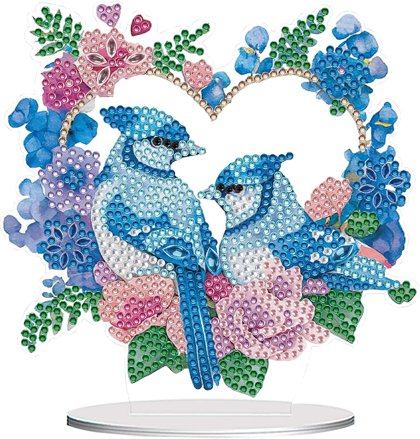 VNRGG Desktop Diamond Art Painting Set Bird, Diamond Art Kits for Adults Adult Diamond Art Set DIY Special Diamond Desktop Placement Decoration Boxed Packag (Blue)