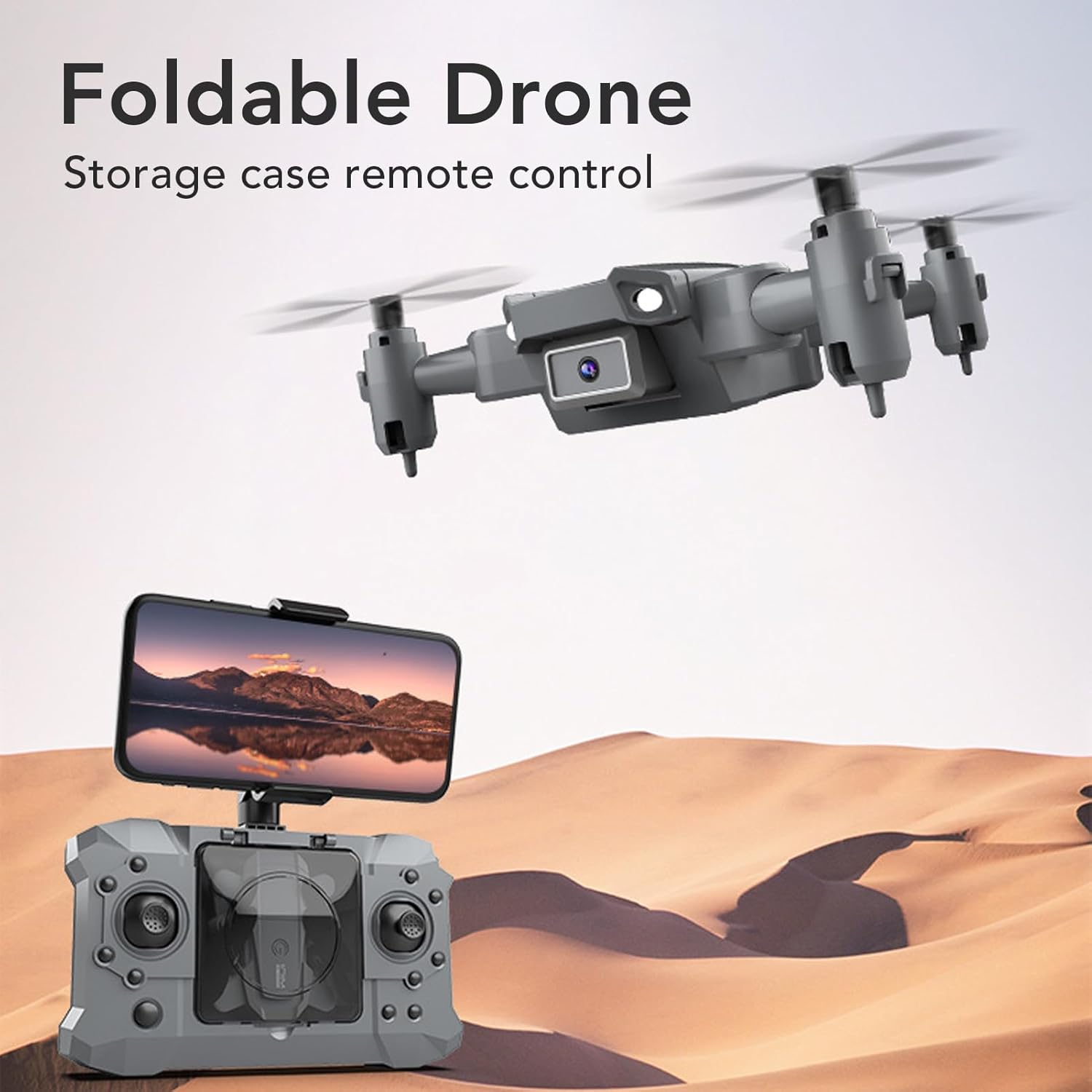 KY905 Black Mini Drone with 4K Camera, 4 Axle Drone Wifi HD Transmission with Carrying Case, Hobby RC Quadcopters Multirotors with Gesture Photography image number 5