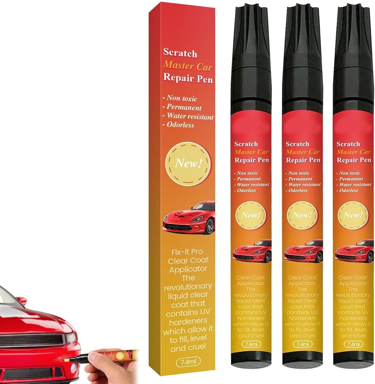 3Pcs All Cars Magic Pen for Car Scratches,Car Paint Scratch Remover Pen,Weatherproof Touch up Paint Pen,Quick and Easy Fix Auto Paint Chip Repair image number 2