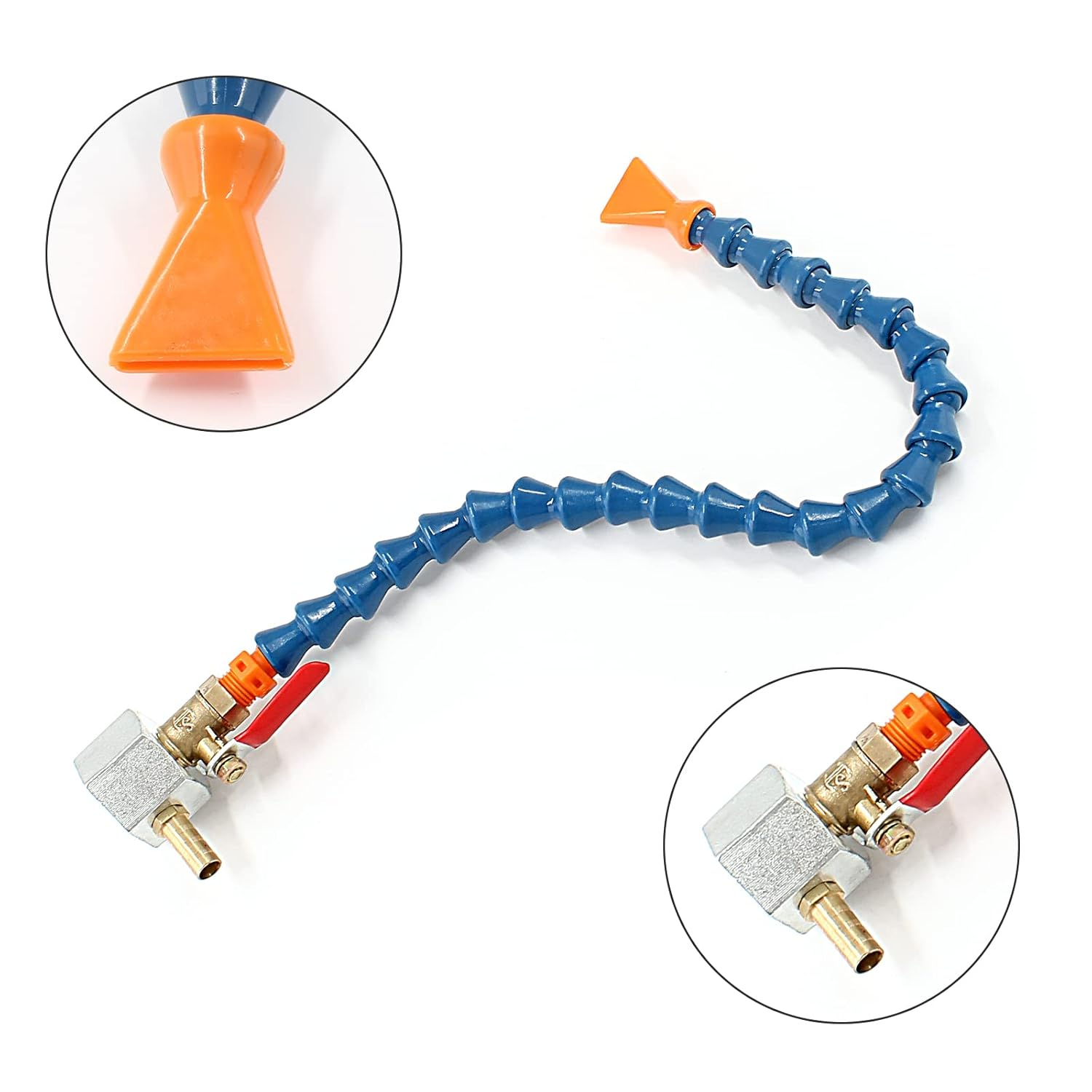 Waziaqoc 2PCS Adjustable Magnetic Base (1/4PT Thread) with 1Pc Flat Nozzle Flexible Water Oil Coolant Pipe Hose image number 4