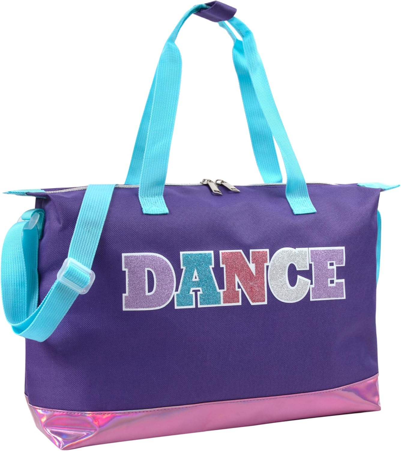 MADISON & DAKOTA Garment Dance Shoulder Bags for Girls, Teen Dancers, Costumes, Boys | Holographic Glitter Dance Bag for Kids, Dance Purple & Pink, Every Day - Blue image number 5