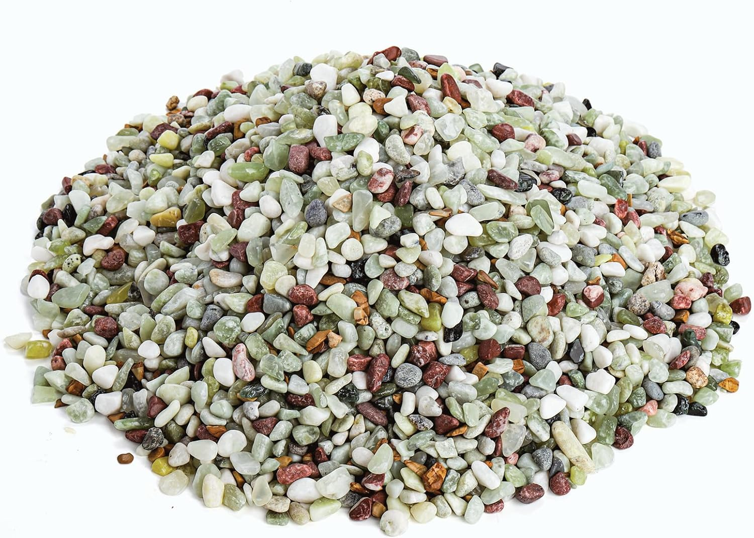ZENFUN 6 LB Small Jade Pebble, 3/8 Inchdecorative Polished Stones, Mixed Color Rock Gravel for Plant, Aquarium image number 3