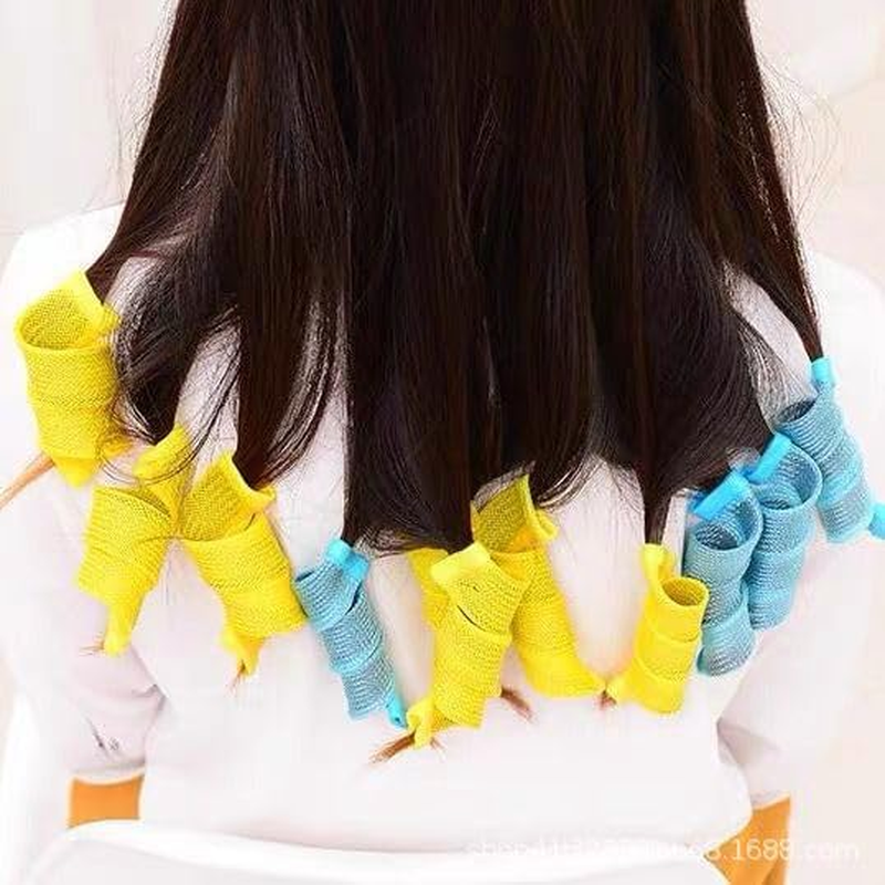 Curls Styling Set, Multicolour Hair Rollers with Styling Hooks, 18 Pieces, Blue, Pink, Yellow, Green image number 2