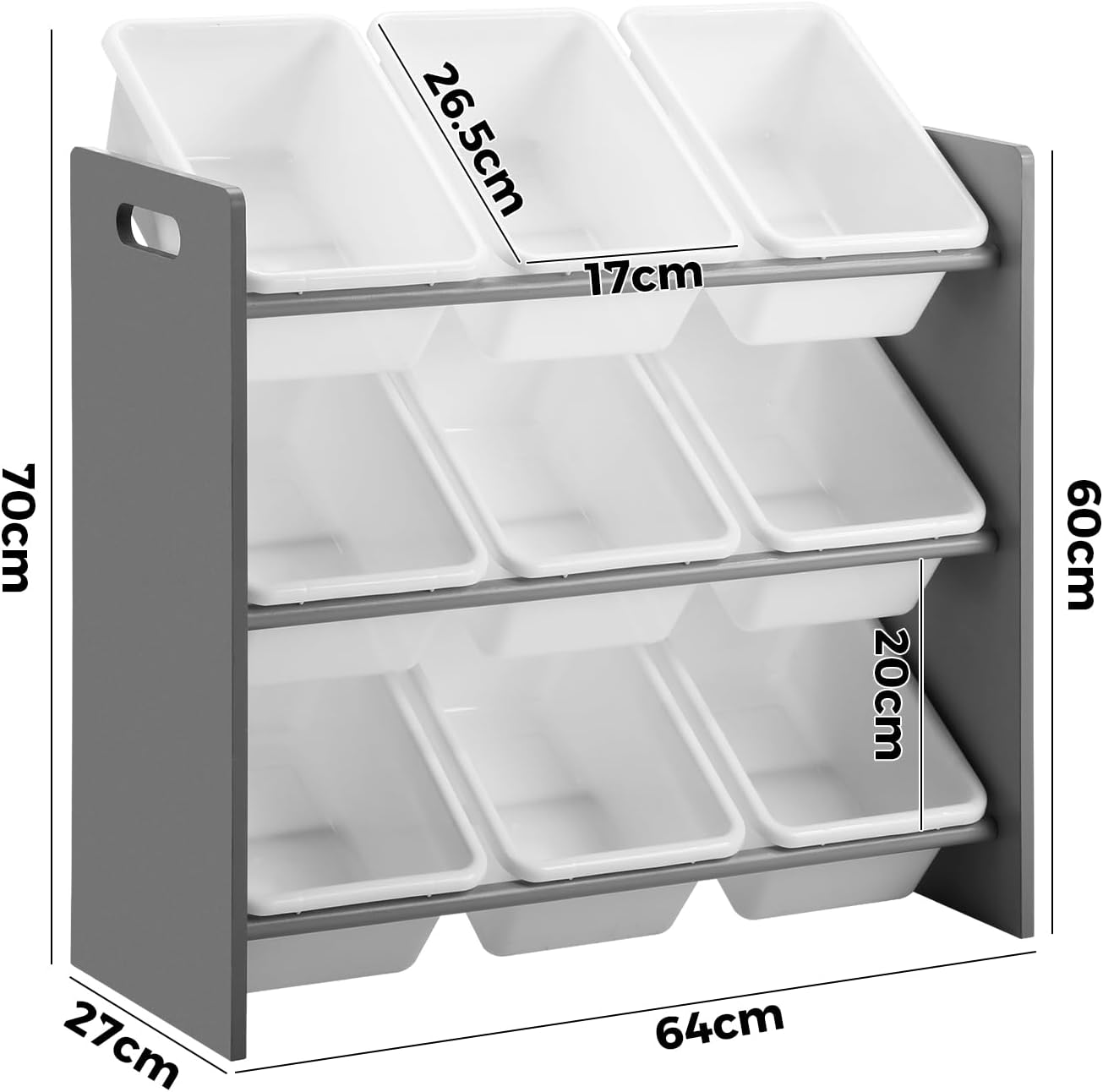 Oikiture Toy Storage Kids 9 Bins Storage Organiser image number 4