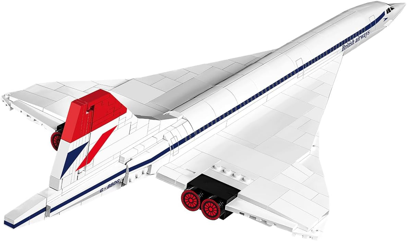 Cobi 1:95 Scale Historical Collection World War II Brooklands Museum G-BBDG Concorde Turbojet Plane 450-Pieces Building Block Kit image number 1