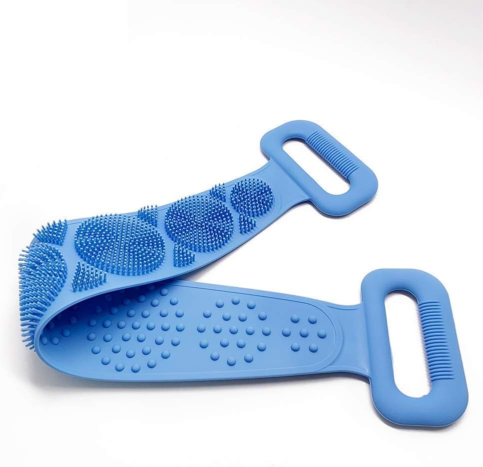 Cyrox Silicone Back Scrubber Belt Soft Body Massage | Brush Scrubber Belt Soft Body Massage Cleaning Exfoliating Bath Brush (Assorted Color) image number 3