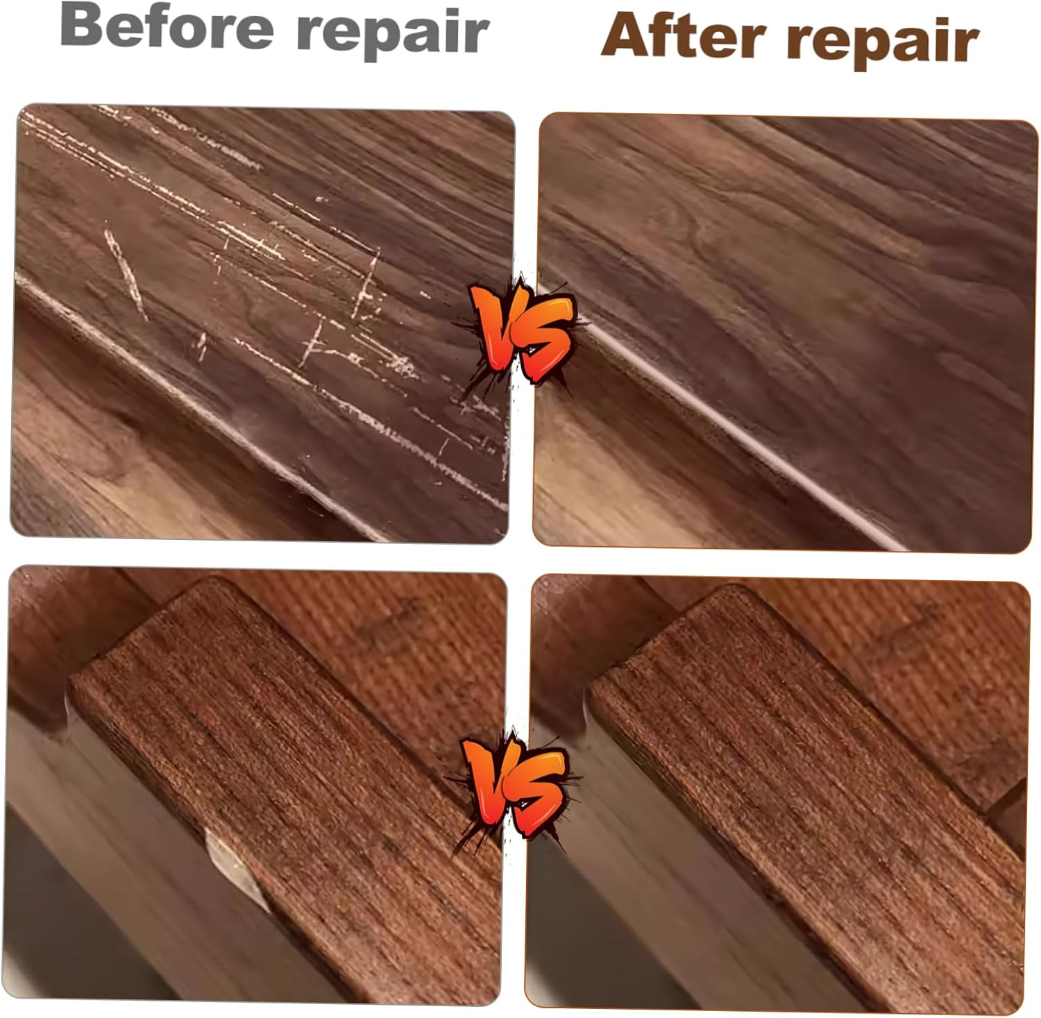 6 Pcs Wooden Furniture Repair Markers Quick Drying Scratch Concealer for Worn Edges Suitable for Wooden Surfaces Color Options for Finish image number 5