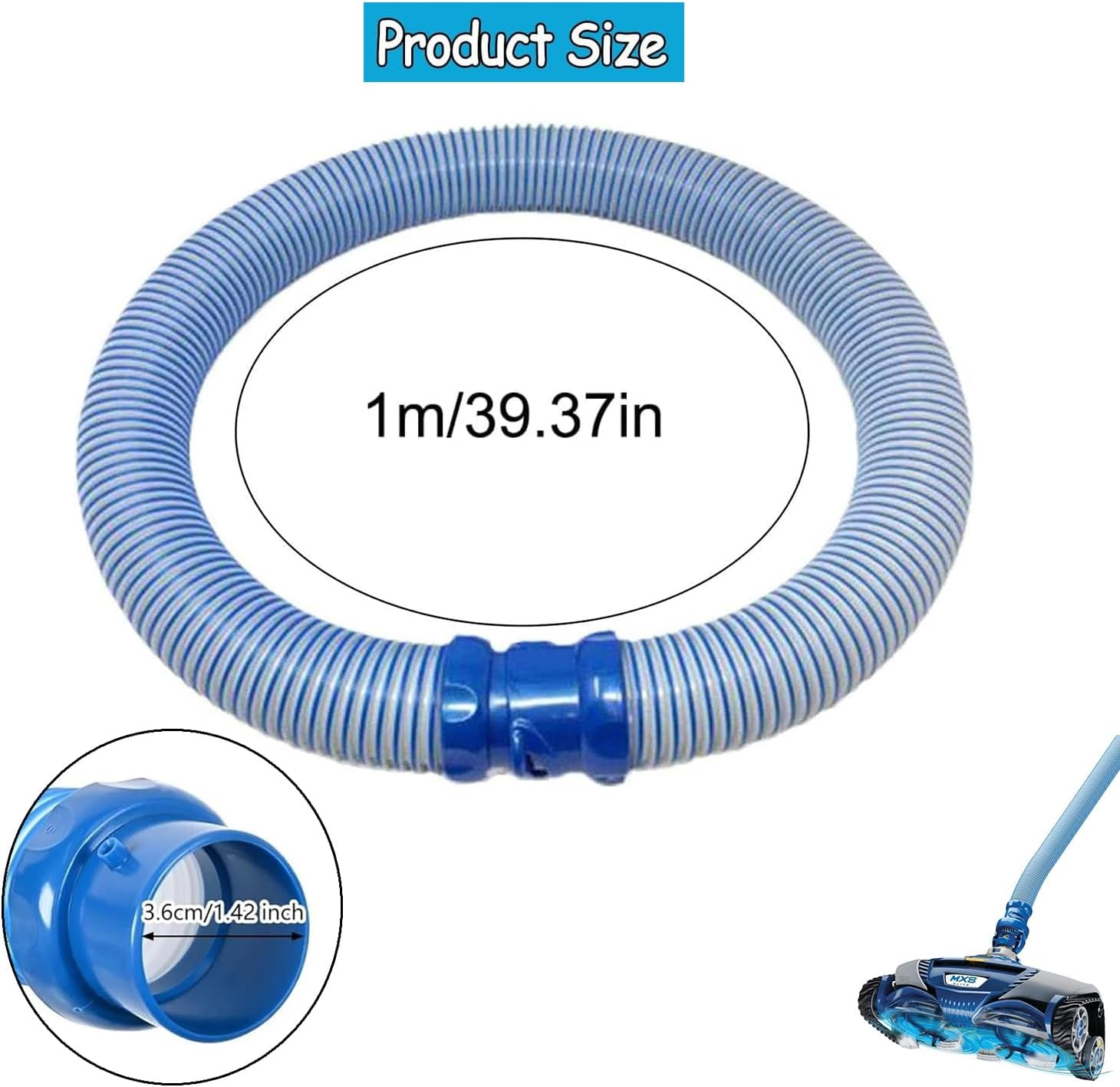 Yharnamite Pool Vacuum Hose, 40 Inch R0527700 Twist Lock Pool Hoses, Pool Cleaner Hoses for Zodiac MX6 MX8 Replacement Parts image number 5
