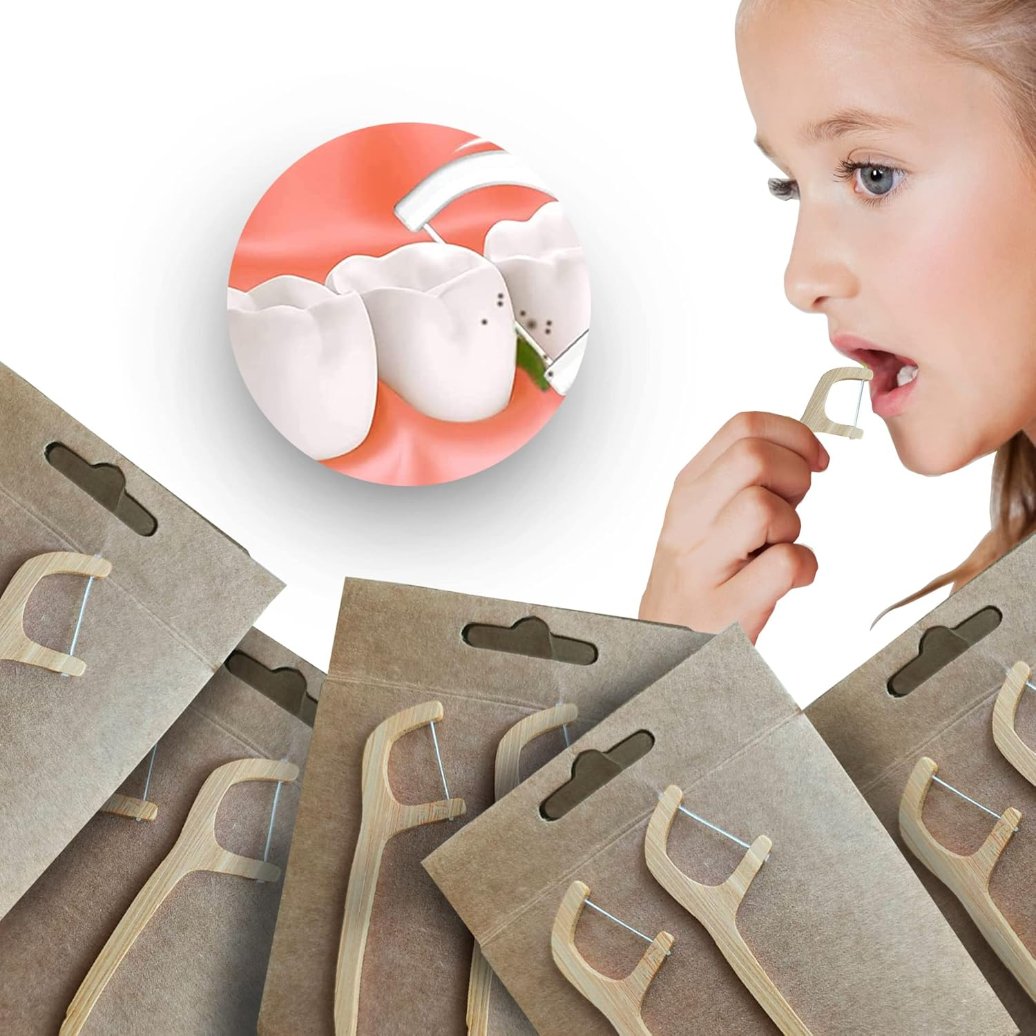 Naturals Eco-Friendly Biodegradable Floss Sticks- Sustainable Bamboo Dental Flosser with Toothpick & Corn Starch Picks for Gentle Oral Care and Fresh Breath - Plastic-Free and Zero Waste image number 5