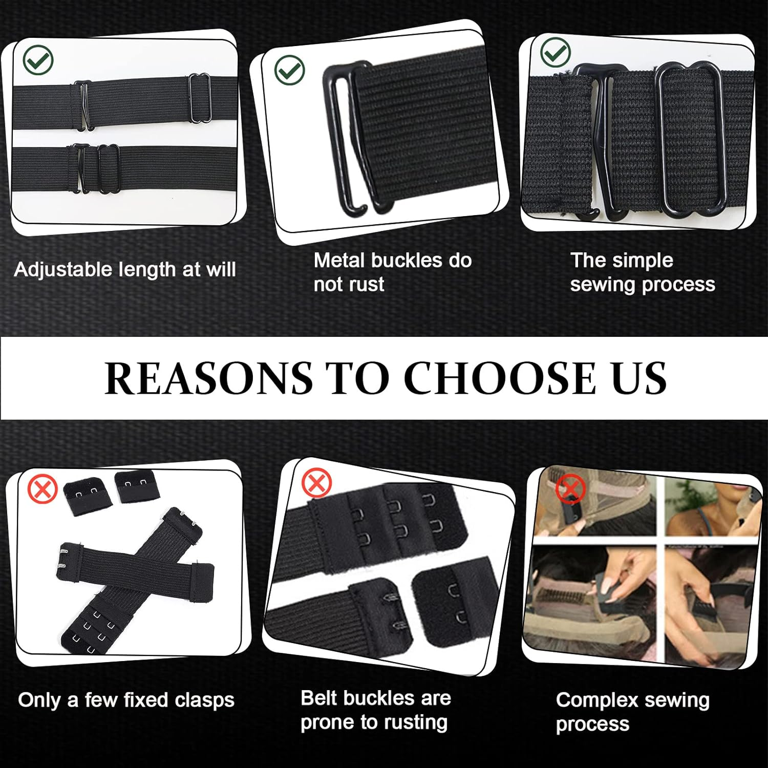 15Pcs Adjustable Elastic Band for Wigs, Glueless Wig Straps for Keeping Wigs in Place, Adjustable Wig Band Sewing for Making Wig and Wig Caps, 3.5Cm&times;30Cm image number 5