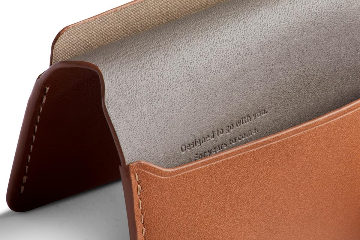 Bellroy under Cover (Slimline Leather Card Wallet/Holder with Card Storage, Quick Access Slot, plus Space for Folded Bills) - Caramel - Black image number 3