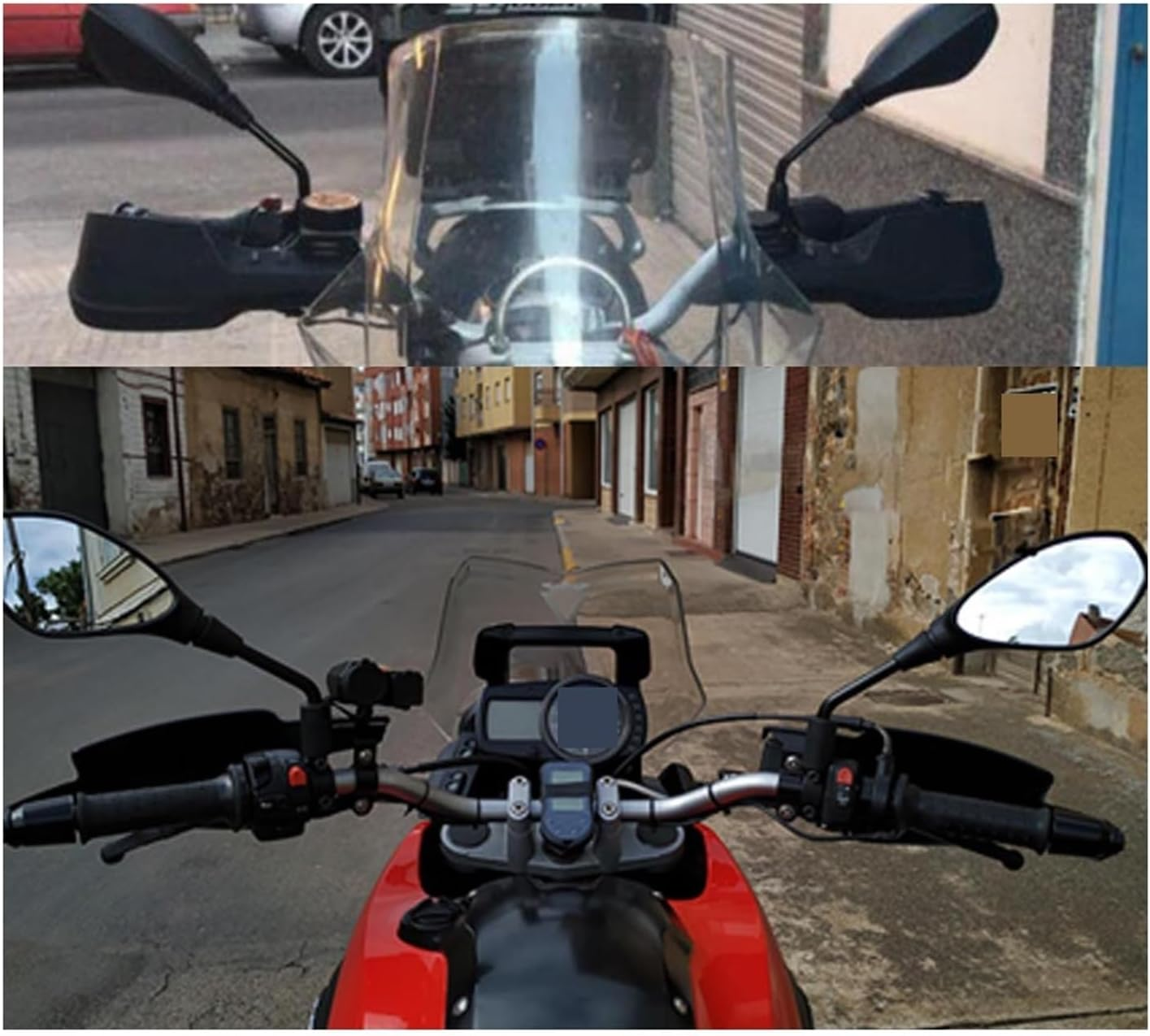 Jiningqiuguodianzi Universal Motorcycle Side Mirror Rear View Mirrors Black Retrovisor Moto Compatible with Triumph Tiger 800 Vn900 Bajaj Suzuki Vstrom Dl650 (Color : Black) image number 6