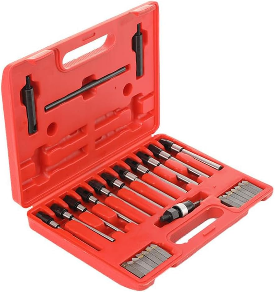 SUZLAZYR 29Pcs Valve Seat Cutter Kit, Valve Grinding Tool for Dia. 22-63Mm Valve, Valve Seat Single Plane Blade Universal Boring Cutters for Car Van Pickup Truck image number 3