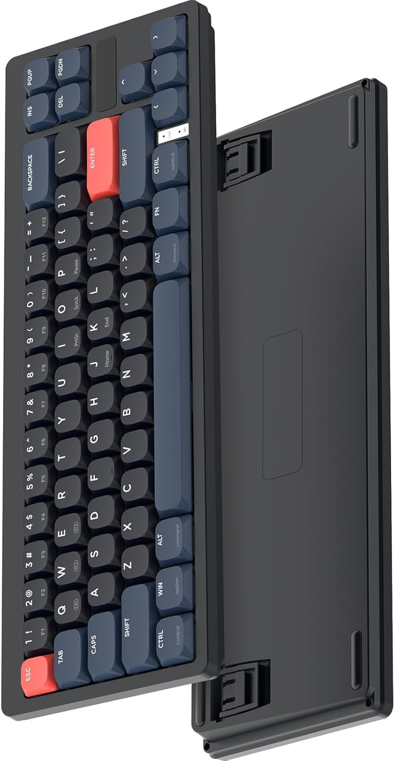 MAGIC-REFINER RKL680 Ultra-Thin Wireless Mechanical Keyboard, 60% Percent Gaming Keyboard, Apex Pro Mini 2.4Ghz/Bluetooth 5.0 Dual Mode, 68 Keys Low-Profile Linear Red Switch for Win/Mac/Tablet