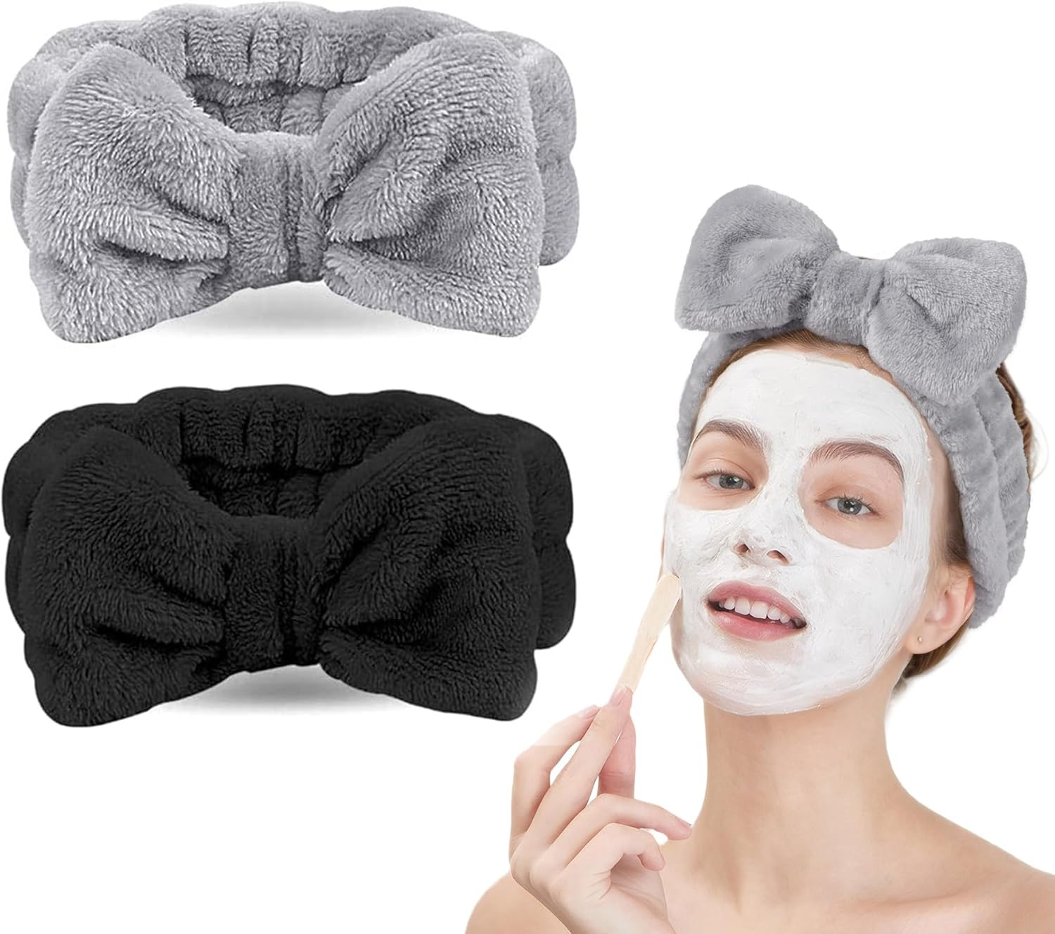 Spa Makeup Headband &ndash; Soft, Fluffy Hairband for Makeup, Skincare & Spa &ndash; Adjustable, Comfortable Fit in Vibrant Colors, Non-Slip & Stretchy Fabric