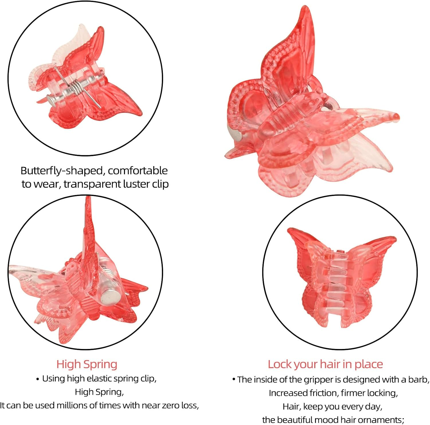 50 Pieces Butterfly Hair Clips, Mini Hair Clips, Small Hair Claw Clips, Pastel Hair Clips, Cute Mini Hair Accessories Clips for Women and Girls (Set7#) image number 4