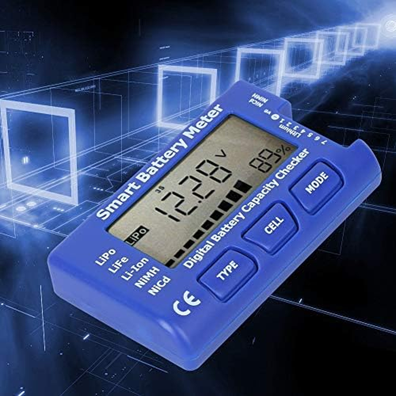 Viagasafamido 5 in 1 Battery Meter, Intelligent Cell Meter Digital Battery Checker Balancer with LCD Display for Lipo Life Liion Nimh Nicd Cell image number 1