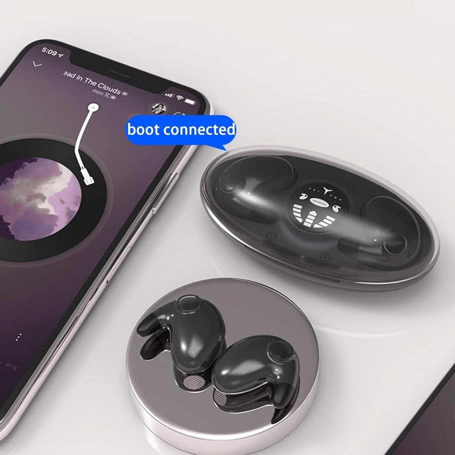 Outret Invisible Earphones | Sleep Earbuds | Invisible Sleep Wireless Earphone Ipx5 Waterproof | Wireless Noise Blocking in Sleep Earphones, Touch Control, Flat in Ear image number 4