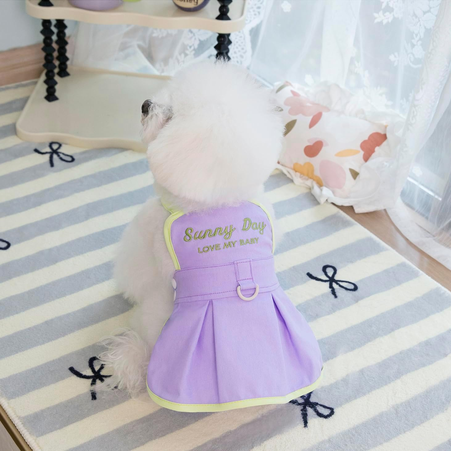 2-Piece Dog Dresses Puppy Luxury Princess Dress Sunny Day Wear Wedding Evening Dress Summer Straps Skirt Doggie Dress for Small Dog Girl image number 6