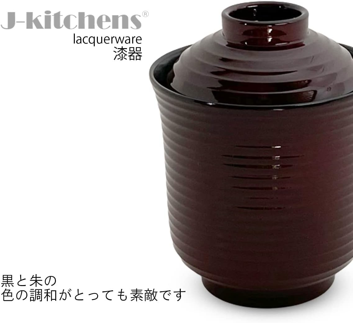 J-Kitchens Miso Soup Bowl, Soup Bowl, 7.8 Fl Oz (220 Cc), &Phi;3.0 X H 3.8 Inches (7.7 X 9.7 Cm), Line Chopsticks Wash Bowl (Small) Storage, Made in Japan image number 1