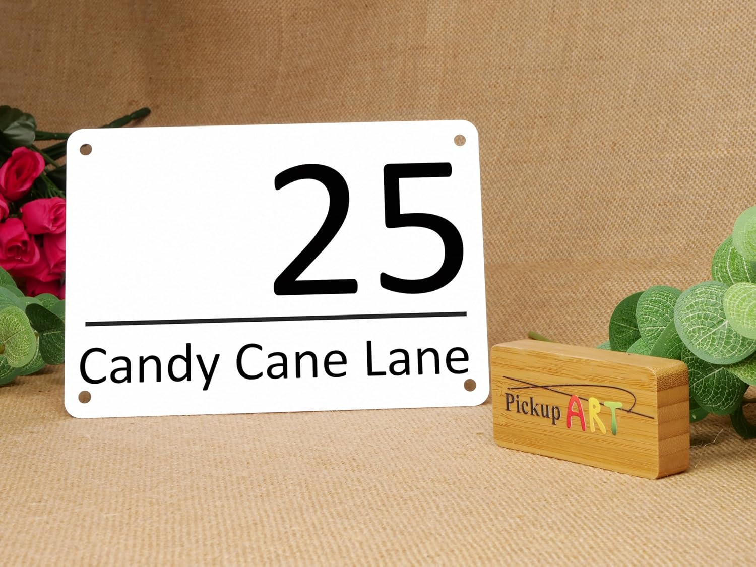 Custom House Number and Street Name Address Sign Plaque Business Address (With Self-Adhesive at Back, 20X28Cm) image number 4