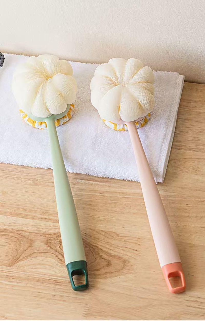 Bath Brush, Long Handled Bath Massage Cleaning Brush, Shower Brush Exfoliating Bath Shower Brush with Back Scrubber for Shower (Pink, One Size) image number 1