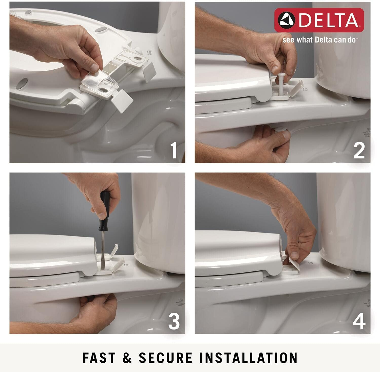 Delta Faucet Morgan Elongated Slow-Close White Toilet Seat with Non-Slip Seat Bumpers, White 811903-WH image number 6