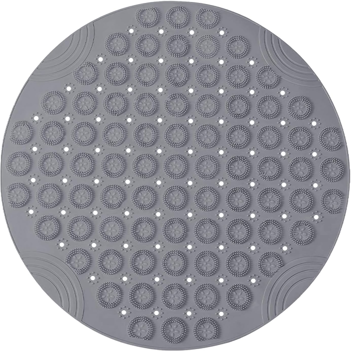 YSHIGUING Non Slip Shower Mat,Circle Shower Mat Non Slip anti Mold 30 * 30Cm Bathtub Mat with Suctions Cups and Drain Hole, TPE Bathroom Bathtub Mat for Elderly Bathroom,Machine Washable (Blue)