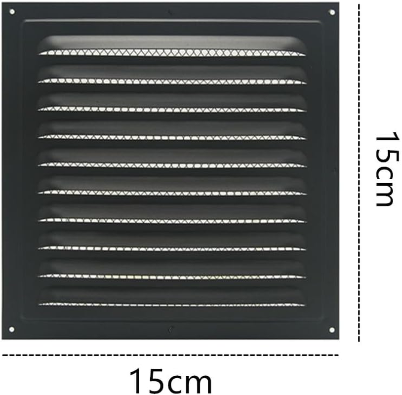 Black Air Vent Cover, Attic Vent Soffit Vent Aluminum Wall Vent Metal Shed Vent Square Vent Louver Vent Grille with Built-In Insect Screen for Exterior Door House Attic Garage Ceiling, 15Cmx15Cm image number 3