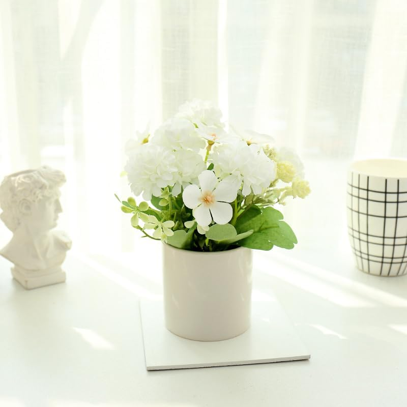 Artificial Flowers with Vase, Artificial Flowers in Vase, Fake Flowers Home Flower Arrangement, Balcony, Hallway, Garden, Bedroom, Living Room, Dining Table Decoration Flower (C Pink)