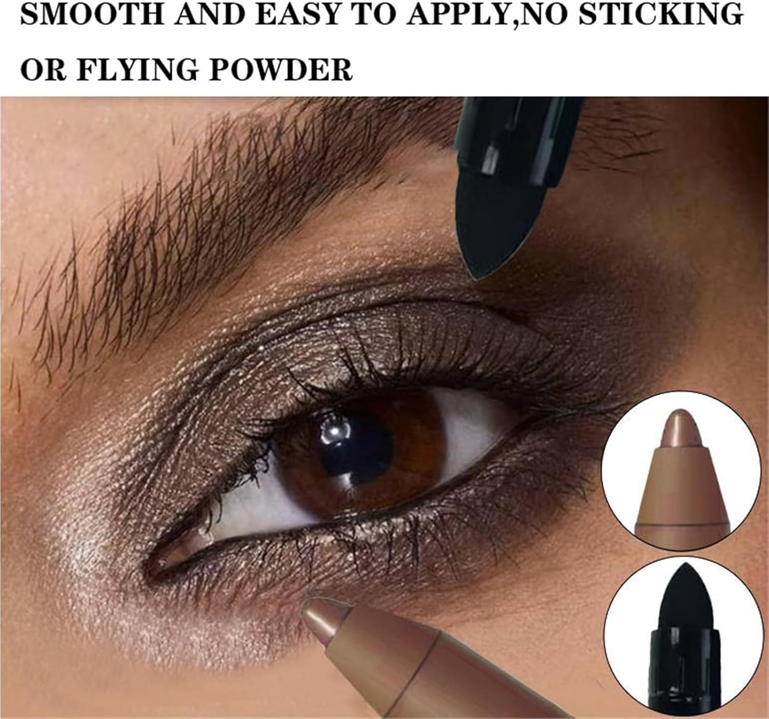 Shadow Liner 2-In-1 Eyeliner & Eyeshadow, for Quick, Vibrant Eyes, Smudge-Proof Wear,Waterproof Eyeshadow Stick for Smoky or Natural Eye Makeup(Smokeshow+Gaze) - Heat+Sizzle image number 4