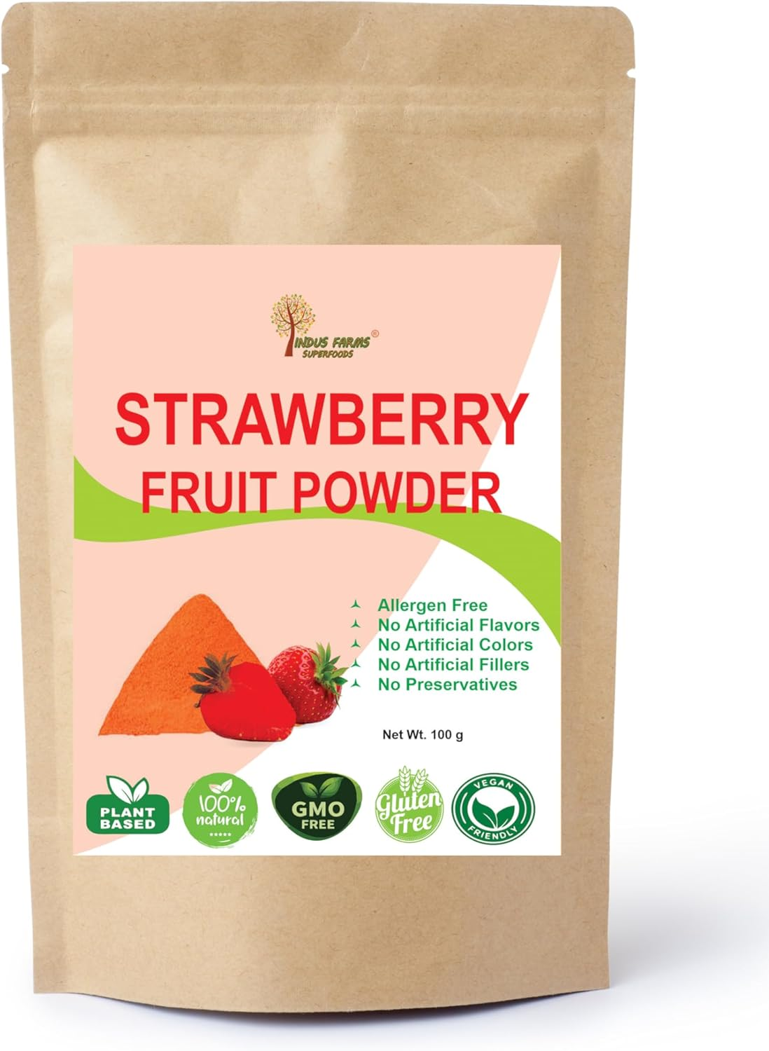 Strawberry Fruit Powder Natural 100G | NON GMO | Gluten Free | Vegan | Plant-Based Versatile Sweet Sour Flavour -Baking, Smoothies, Beverage Flavouring, Natural Colourant image number 6