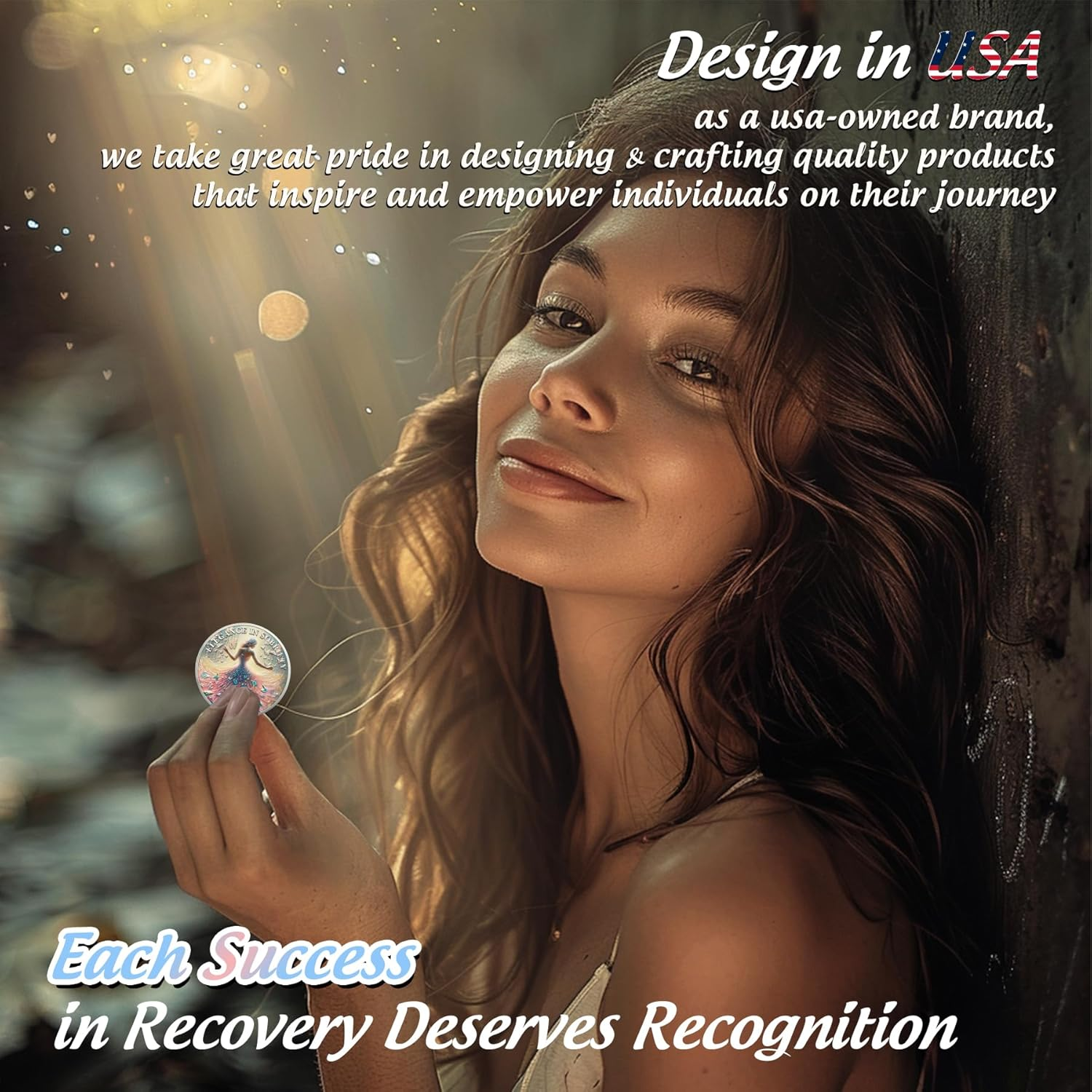 Artsy Grace Women Sobriety Coin - Recovery Butterfly AA Coins - Sister Power Addiction NA AA Chips and Medallions - Celebrate Living Clean Narcotics Alcoholics Anonymous Gifts for Men Women image number 3