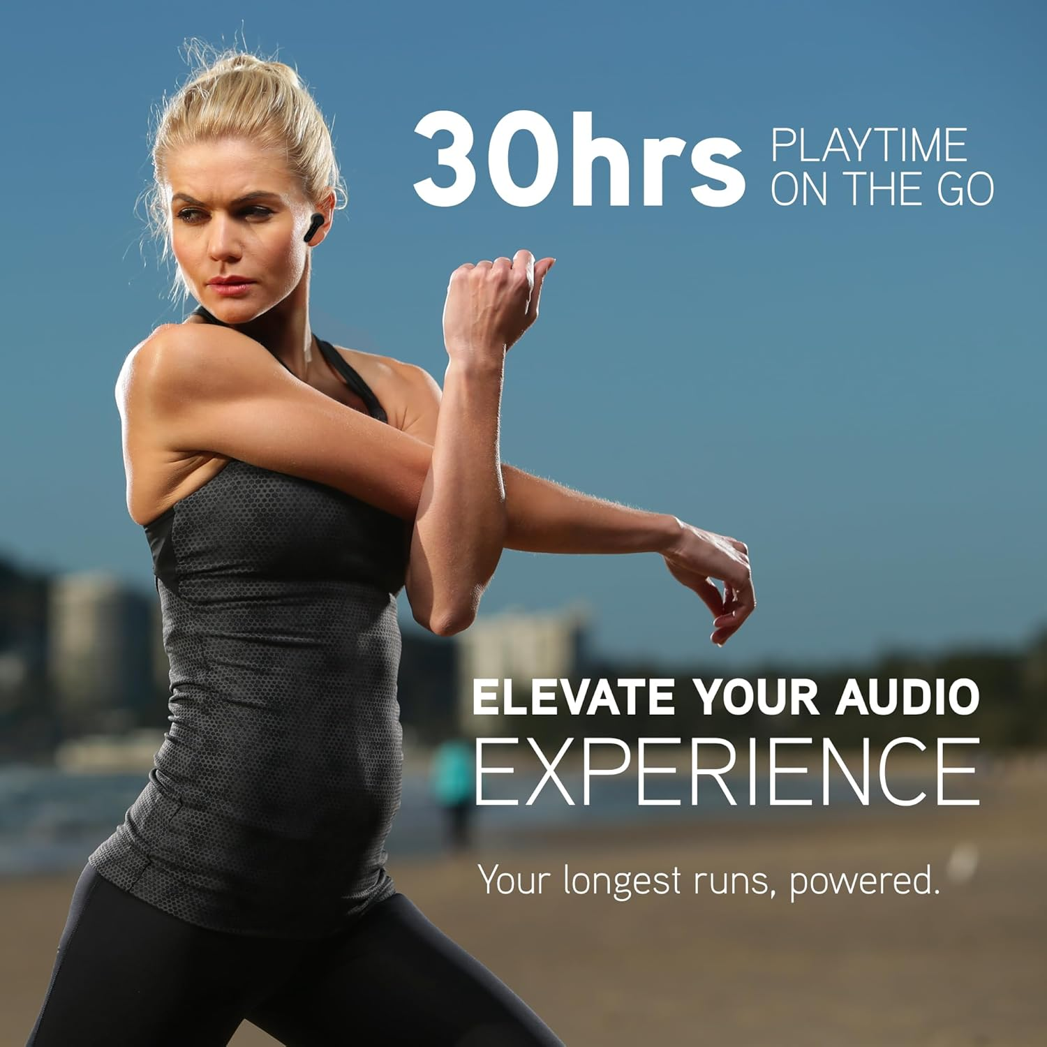 Blueant Pump Air ANC2 True Wireless Bluetooth Earbuds, Active Noise Cancelling with Transparency Mode, Big Bass Sound, Clear Calls, All-Day Battery, Sweatproof In-Ear Design, Black - White image number 5