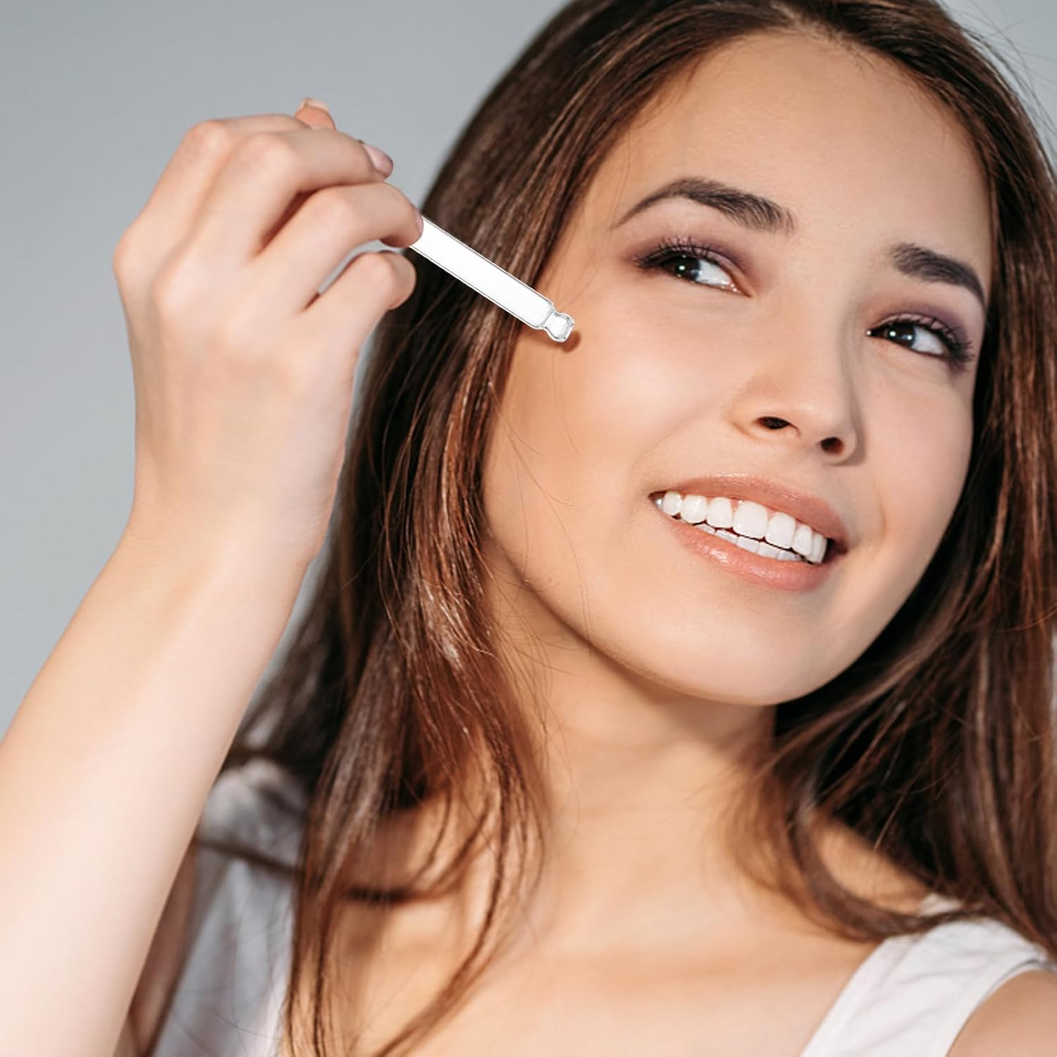 TEHAUX 15Pcs 5Ml Glass Dropper Bottles with Bright Silver and White Silicone Bulb, Essential Oil Containers for Aromatherapy and Cosmetic Liquid Storage