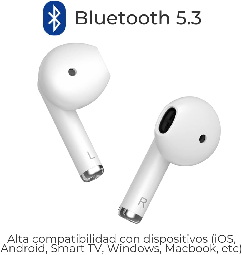 ZTE Buds 2 Wireless Earbuds, TWS, Bluetooth 5.3, 25 Hours Battery, HD Microphone, Touch Control, Voice Assistant, IPX4 Water Resistance, USB-C Charging, White image number 2