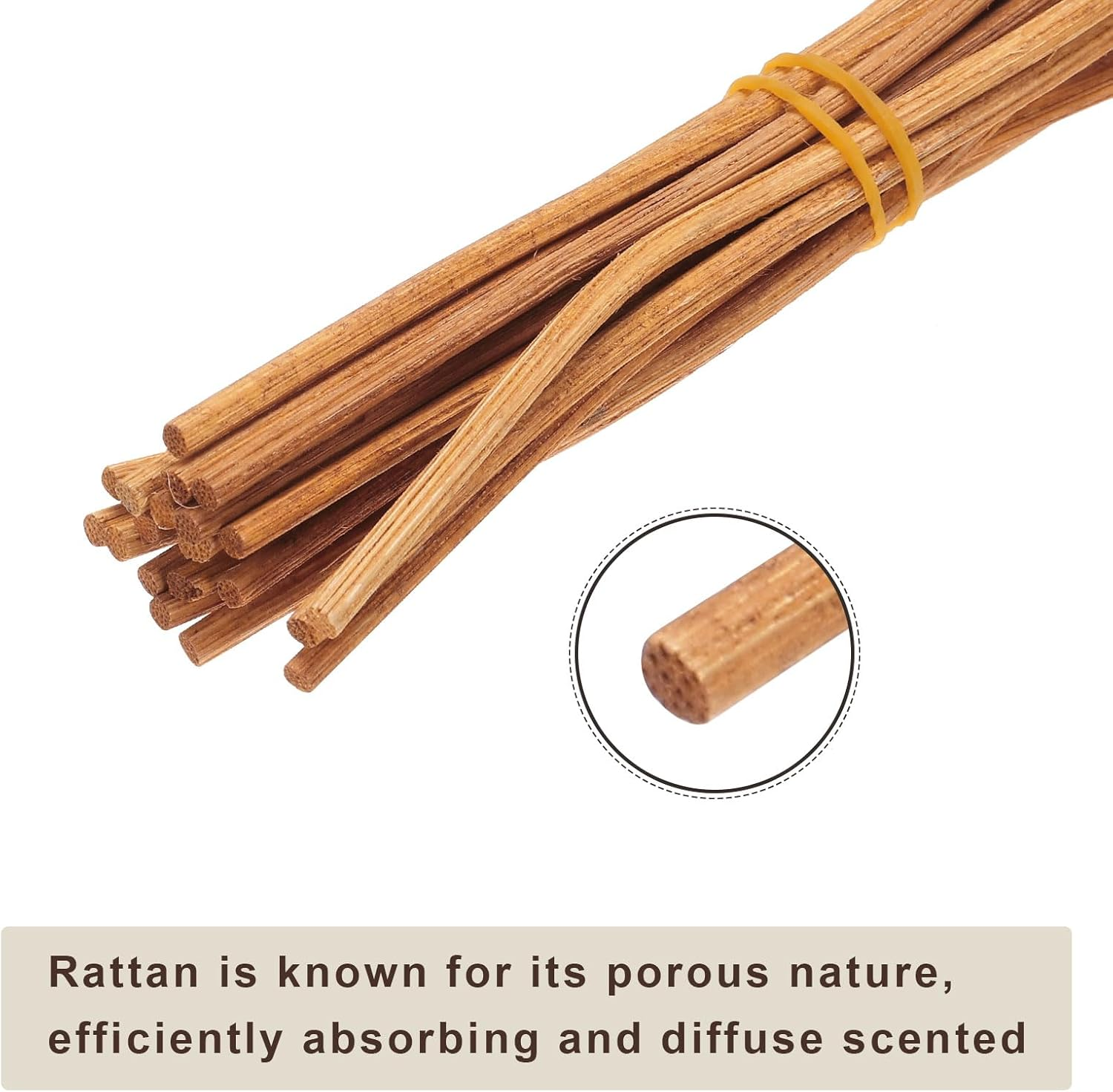 Sourcing Map 20Pcs Wavy Rattan Reed Diffuser Sticks, 28Cm/11 Natural Wooden Rattan Fragrance Diffuser Refill Sticks Replacement for Home, Bedroom, Hotel, Bathroom Shelf Decor (Light Coffee) image number 3