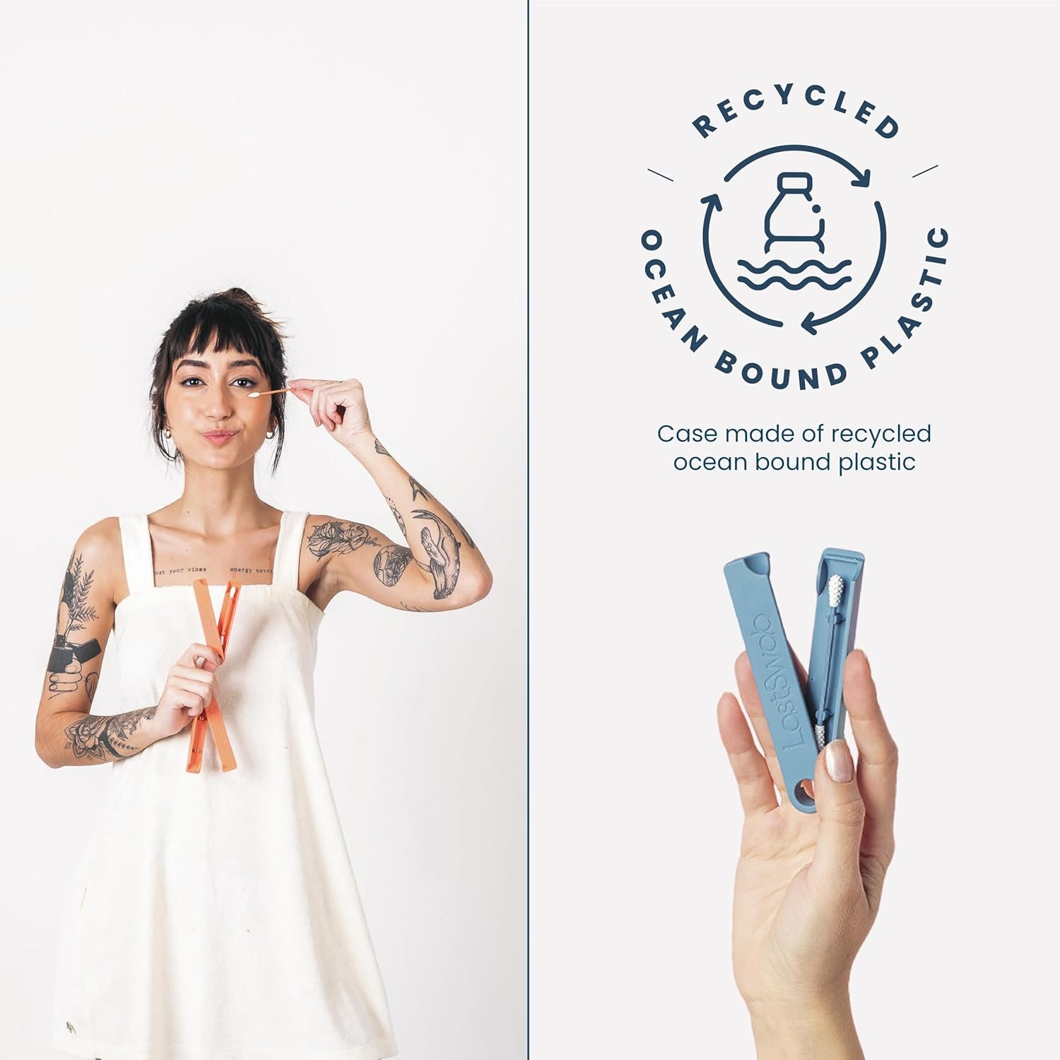 Lastswab&reg; Reusable Cotton Swabs for Gentle and Eco-Friendly Beauty Routines - the Sustainable Alternative to Single-Use Q Tips - Zero Waste & Easy to Clean - Comes with a Convenient Travel Case Holder - Turquoise image number 4