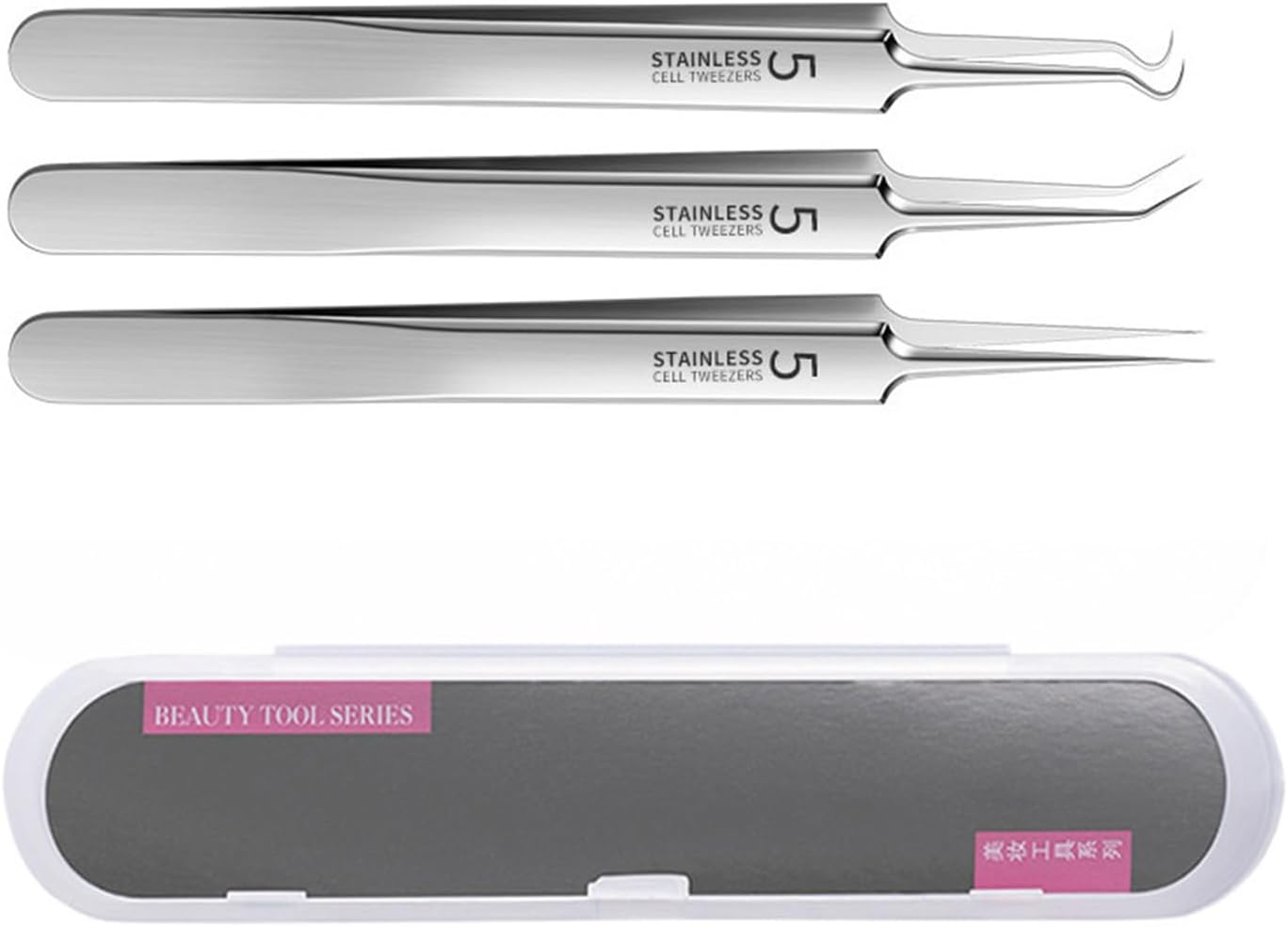 RIBHNXHI Professional Facial Blackhead Remover Tweezers - Extractor Acne Removal Kit Pimple Popper Tool, Clip for Whiteheads, Acne Clip, Ingrown Hairs Tweezers, Blackhead Remover Tool Stainless Steel image number 2