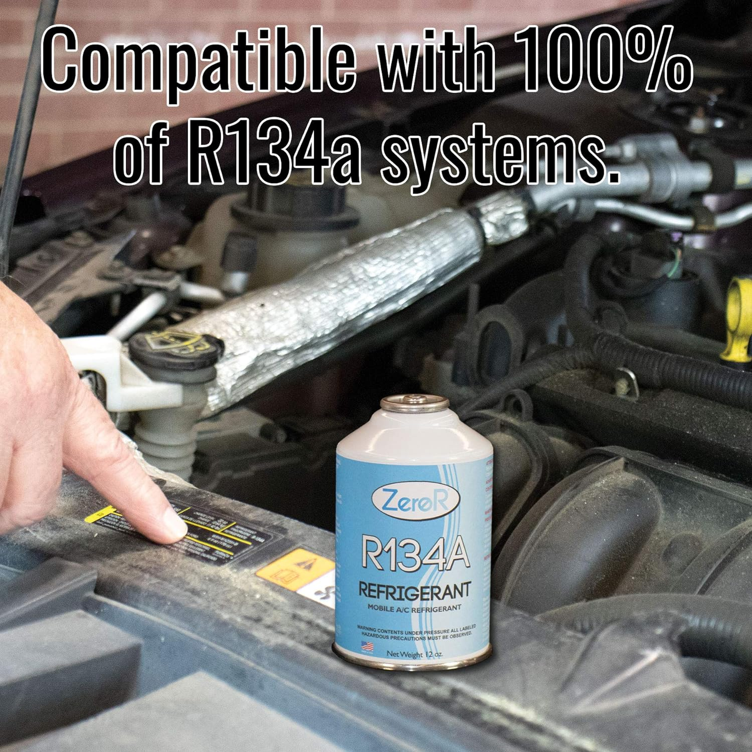 Zeror&reg; R134A Refrigerant for MVAC Use in a 12Oz Self-Sealing Container (3 Pack)