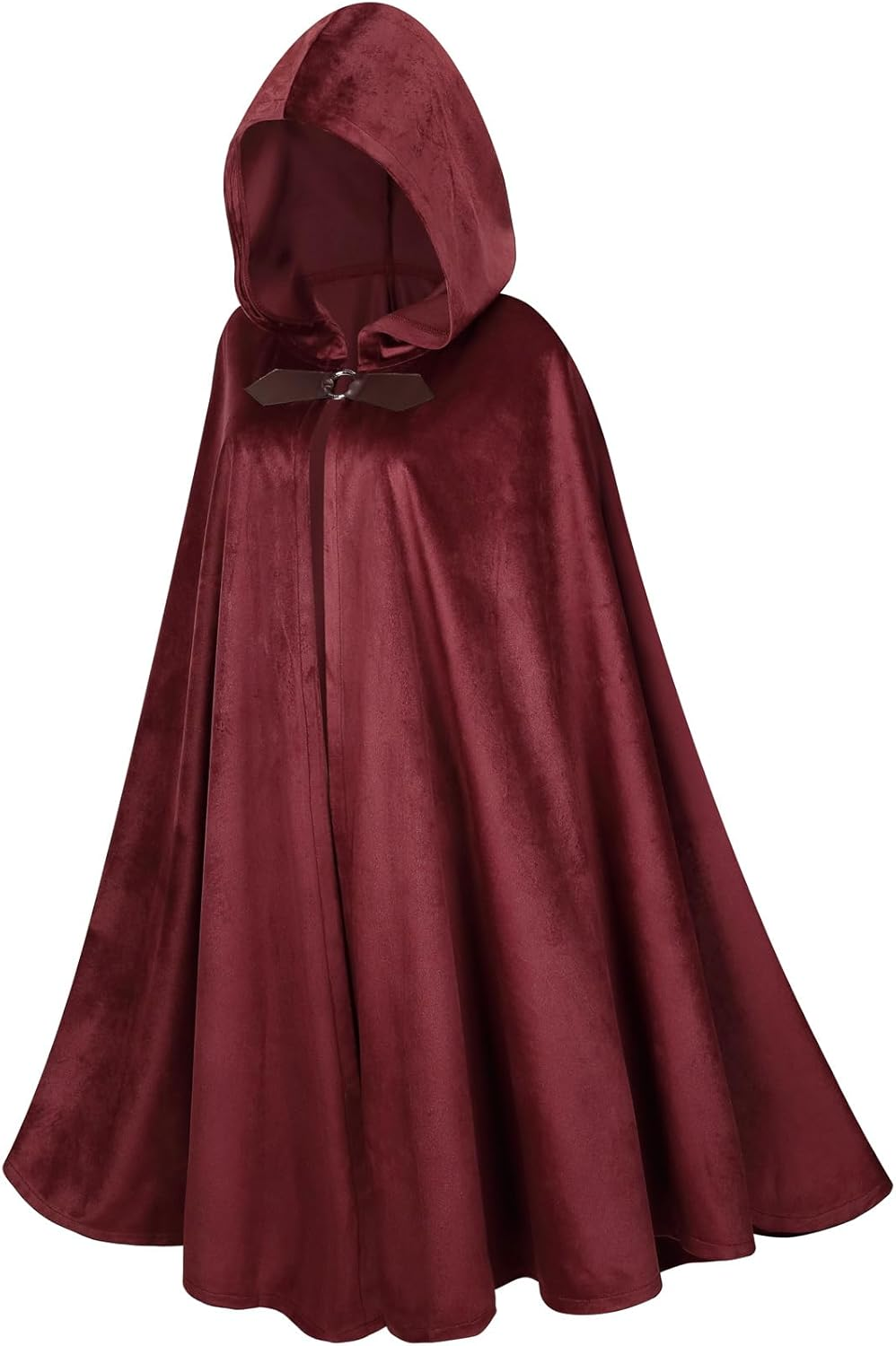 GRAJTCIN Renaissance Hooded Cape Velvet Cloak Victorian Capelet Medieval Hobbit Halloween Costume image number 4