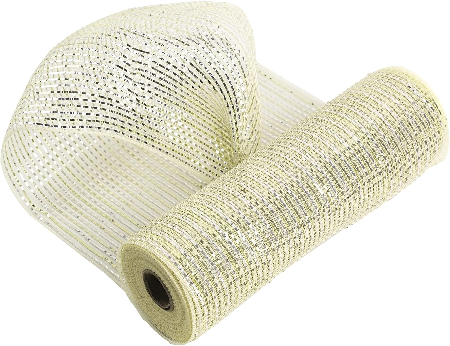 MEEDEE Rose Gold Deco Mesh 10 Inch Wide Ribbon for Christmas Tree, Metallic Mesh Basic Ribbon for Wreath, Wedding, Garland, Staircase, Mailbox Swag Decorating (30 Feet)