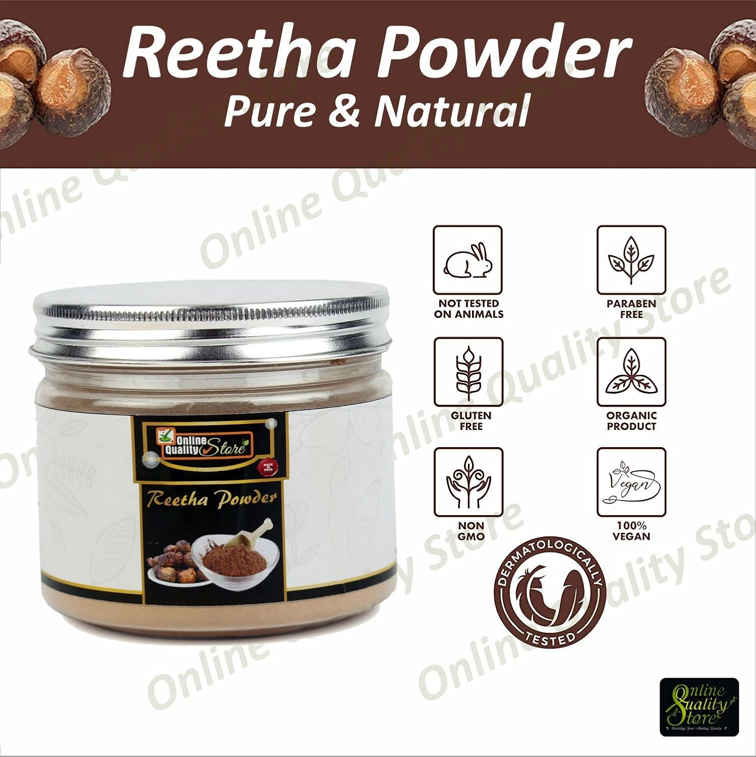 Online Quality Store Herbal Reetha Powder, 150G image number 4