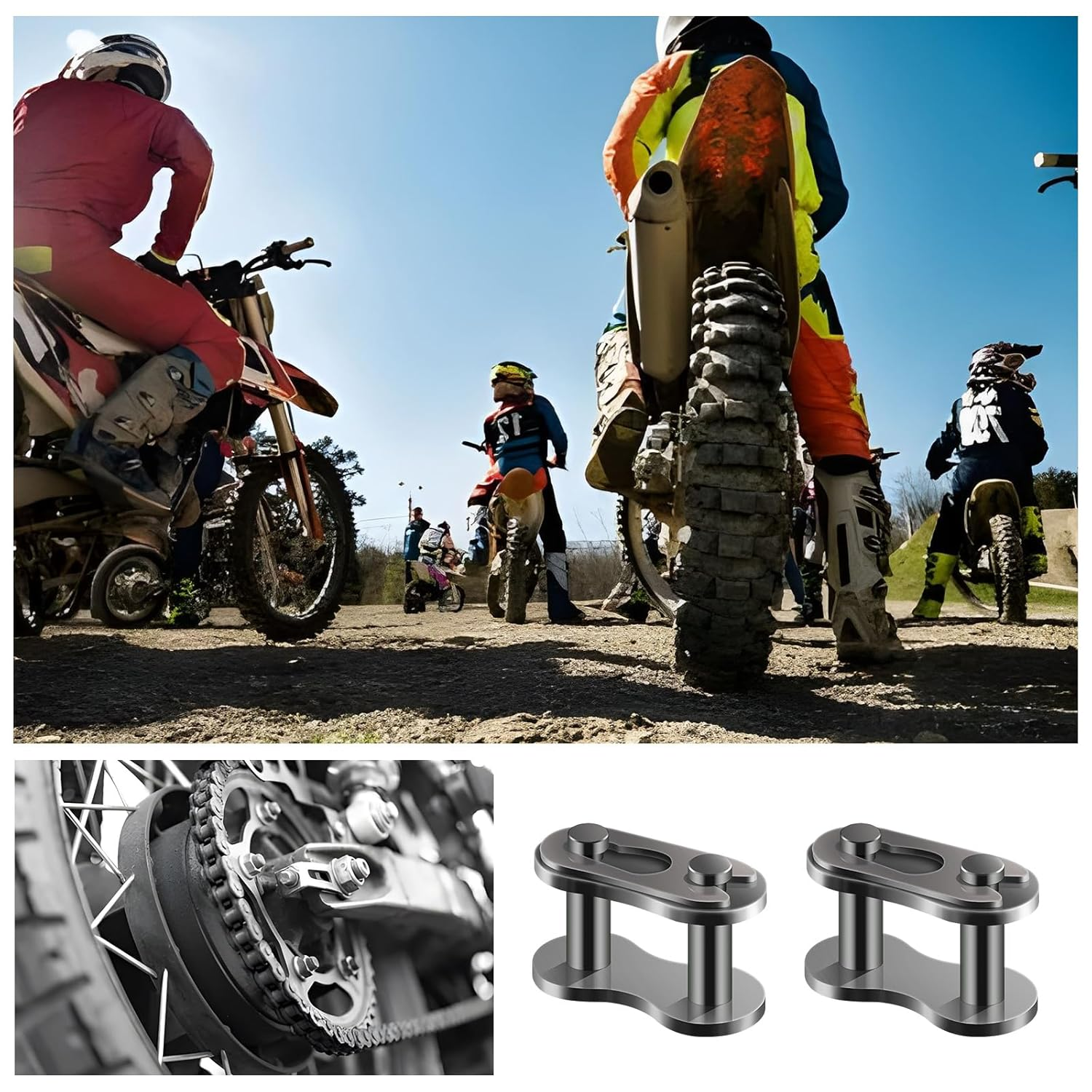 8Pcs #520 Chain Master Link, Heavy Duty Master Link for Chain with O Ring Chain Connector Link for Motorcycle Dirt Bike Pitpro