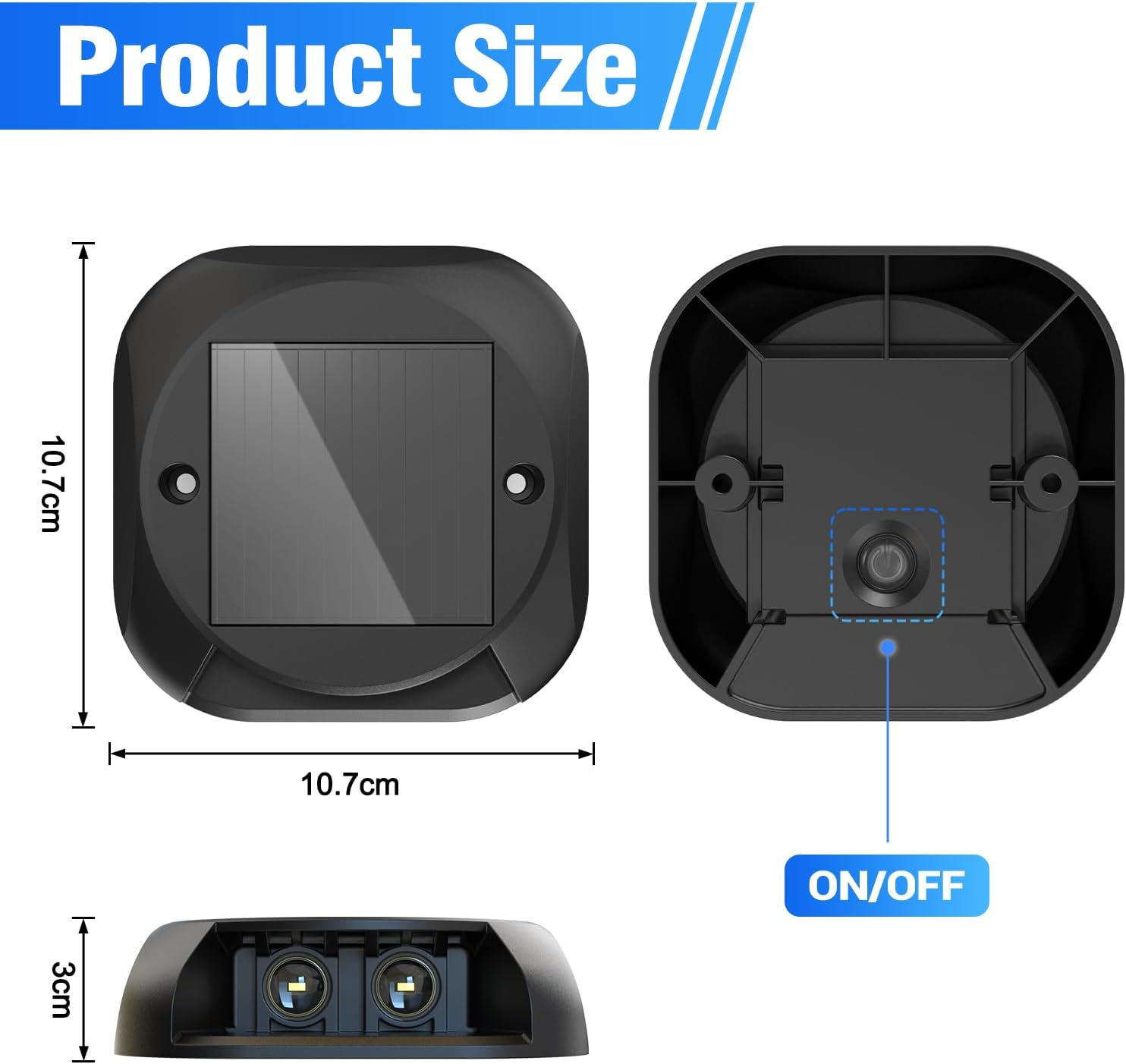 Quntis Solar Decking Lights 4 Pack, Warm White Solar Ground Light IP65 Waterproof, Pressure Resistant 3 Tons Driveway Dusk to Dawn Stair Lights for Lawn Patio Walkways Sidewalk Front Door Driveway image number 4