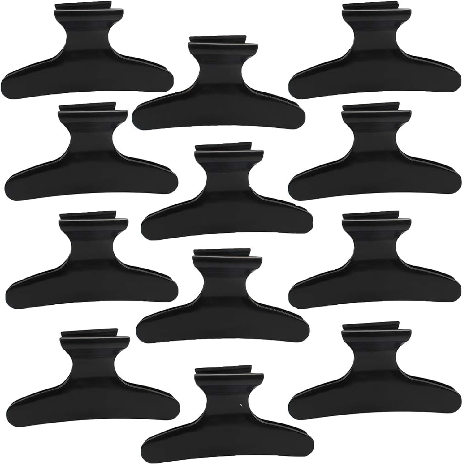 BAHABY Hair Clips for Styling Sectioning 12 Pack Black Butterfly Clamps Hair Claw Clips Pro Salon Hair Clips for Styling, Sectioning, Cutting and Coloring