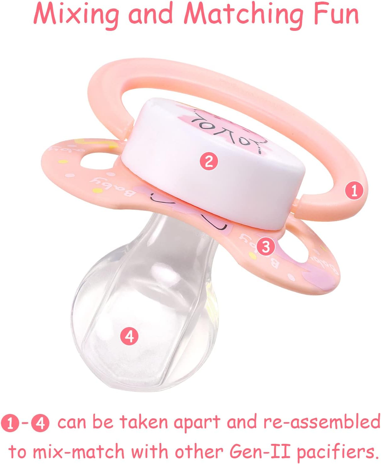 Littleforbig Bigshield Generation-Ii Big Sized Pacifier Cuties Pattern Pink Bunny image number 2