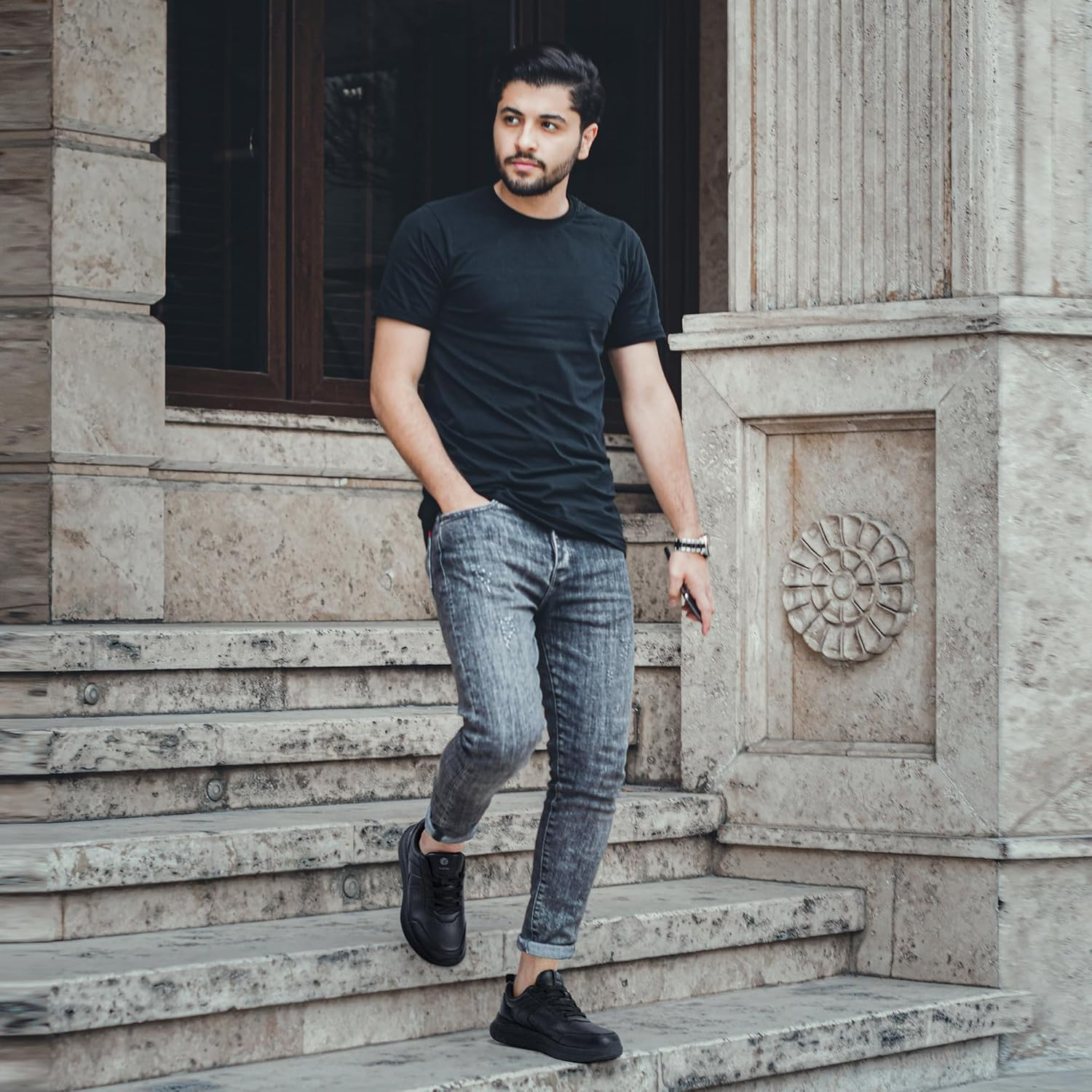 Fitville Men'S Wide Fit Walking Shoes, Comfortable Dress Shoes Lightweight Leather Shoes for Swollen Feet Plantar Fasciitis image number 3